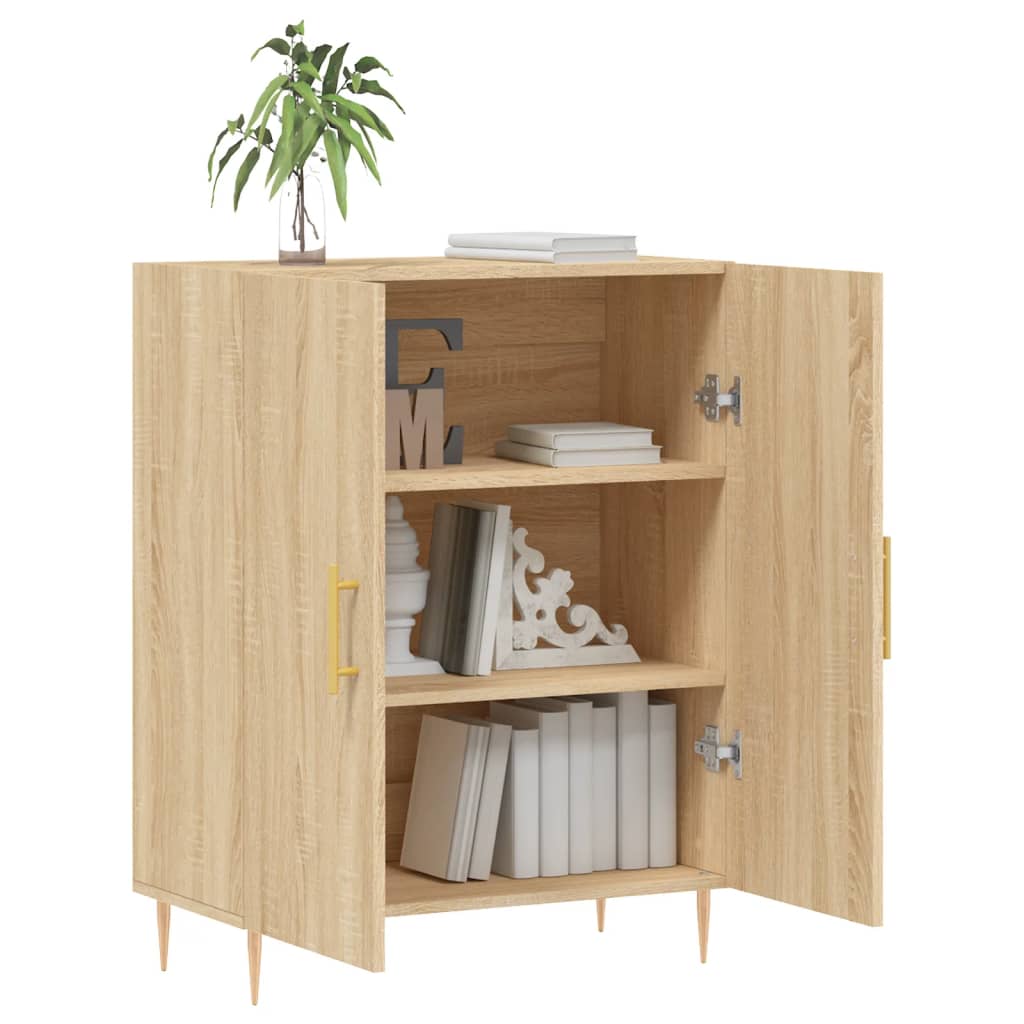 Dressoir 69,5x34x90 cm bewerkt hout sonoma eikenkleurig is nu te koop bij PeponiXL, paradijselijk wonen!