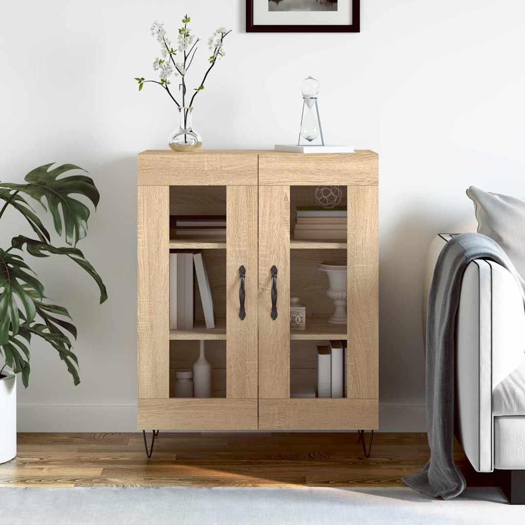 Dressoir 69,5x34x90 cm bewerkt hout sonoma eikenkleurig is nu te koop bij PeponiXL, paradijselijk wonen!