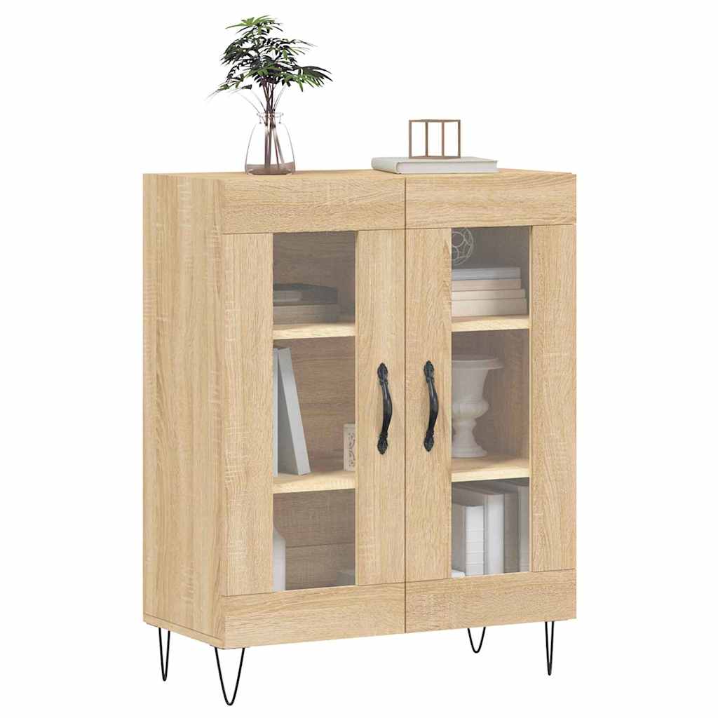 Dressoir 69,5x34x90 cm bewerkt hout sonoma eikenkleurig is nu te koop bij PeponiXL, paradijselijk wonen!