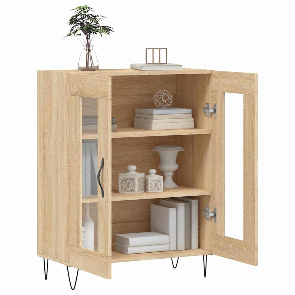 Dressoir 69,5x34x90 cm bewerkt hout sonoma eikenkleurig is nu te koop bij PeponiXL, paradijselijk wonen!