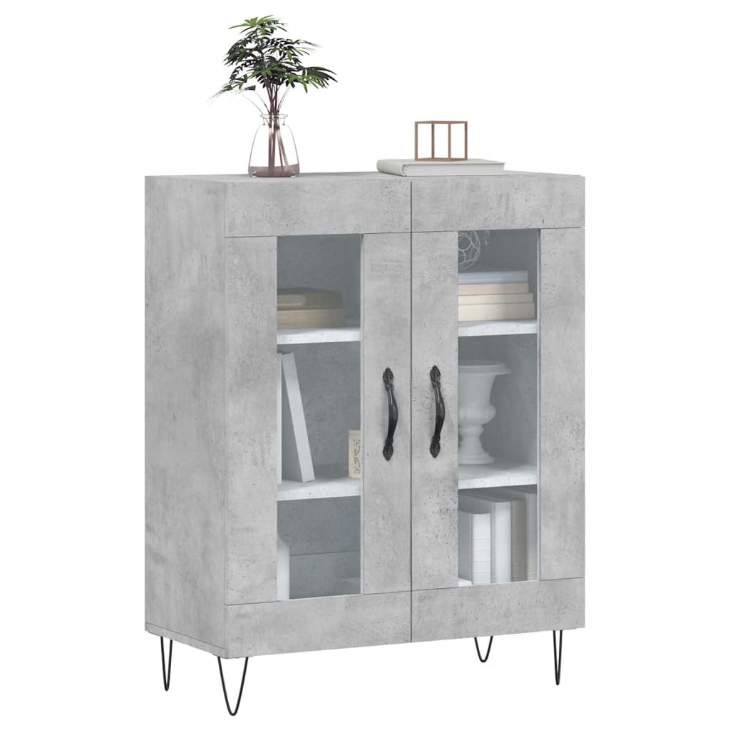Dressoir 69,5x34x90 cm bewerkt hout betongrijs is nu te koop bij PeponiXL, paradijselijk wonen!