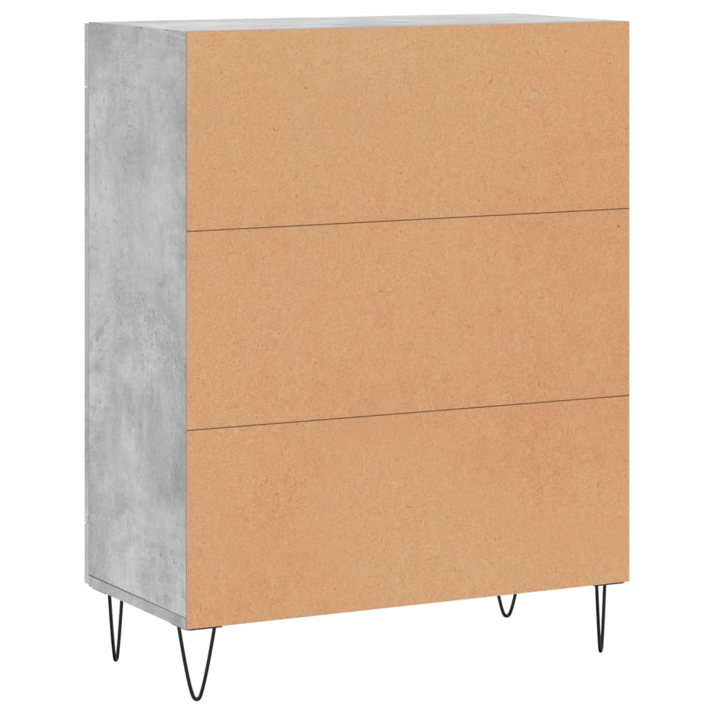 Dressoir 69,5x34x90 cm bewerkt hout betongrijs is nu te koop bij PeponiXL, paradijselijk wonen!