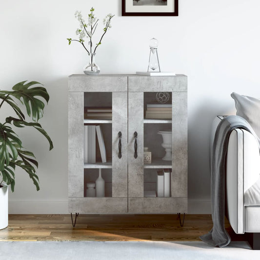 Dressoir 69,5x34x90 cm bewerkt hout betongrijs is nu te koop bij PeponiXL, paradijselijk wonen!