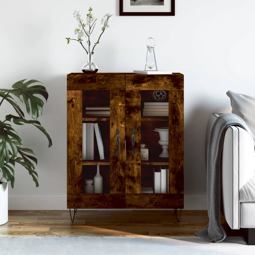Dressoir 69,5x34x90 cm bewerkt hout gerookt eikenkleurig is nu te koop bij PeponiXL, paradijselijk wonen!