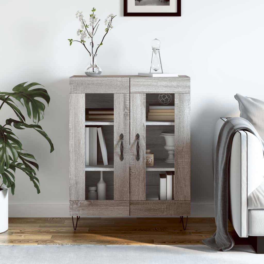 Dressoir 69,5x34x90 cm bewerkt hout grijs sonoma eikenkleurig is nu te koop bij PeponiXL, paradijselijk wonen!