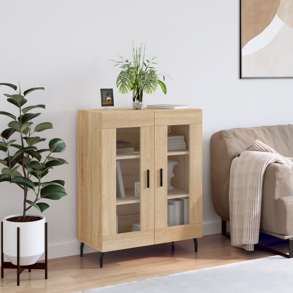 Dressoir 69,5x34x90 cm bewerkt hout sonoma eikenkleurig is nu te koop bij PeponiXL, paradijselijk wonen!