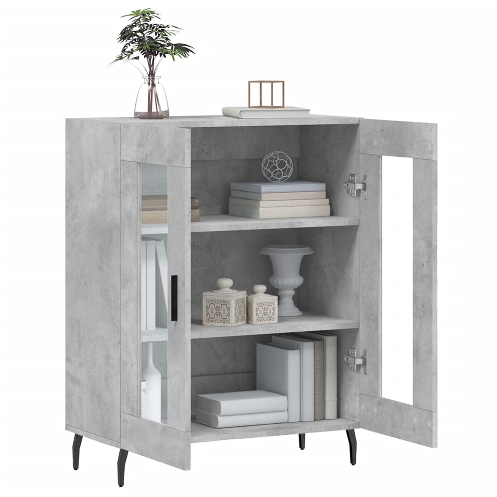 Dressoir 69,5x34x90 cm bewerkt hout betongrijs is nu te koop bij PeponiXL, paradijselijk wonen!