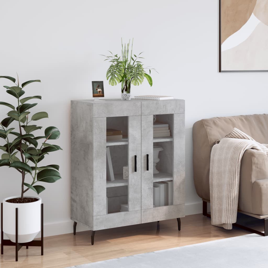 Dressoir 69,5x34x90 cm bewerkt hout betongrijs is nu te koop bij PeponiXL, paradijselijk wonen!
