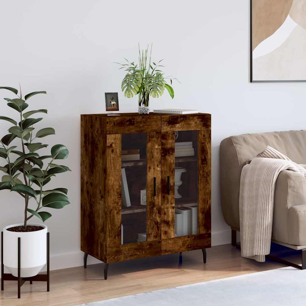 Dressoir 69,5x34x90 cm bewerkt hout gerookt eikenkleurig is nu te koop bij PeponiXL, paradijselijk wonen!