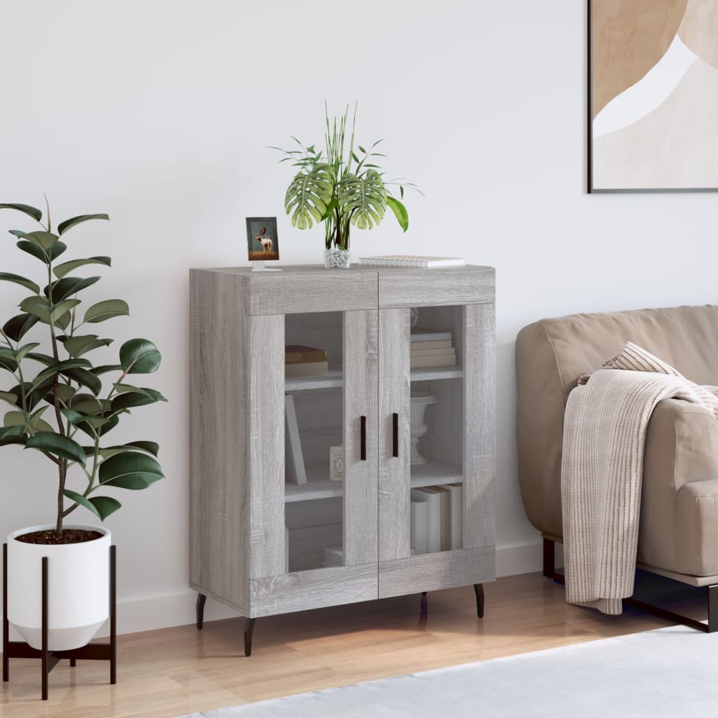 Dressoir 69,5x34x90 cm bewerkt hout grijs sonoma eikenkleurig is nu te koop bij PeponiXL, paradijselijk wonen!
