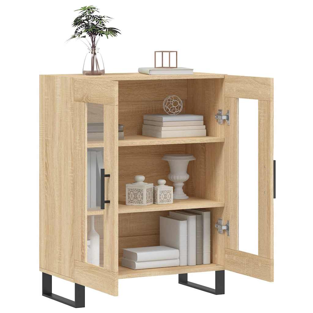 Dressoir 69,5x34x90 cm bewerkt hout sonoma eikenkleurig is nu te koop bij PeponiXL, paradijselijk wonen!
