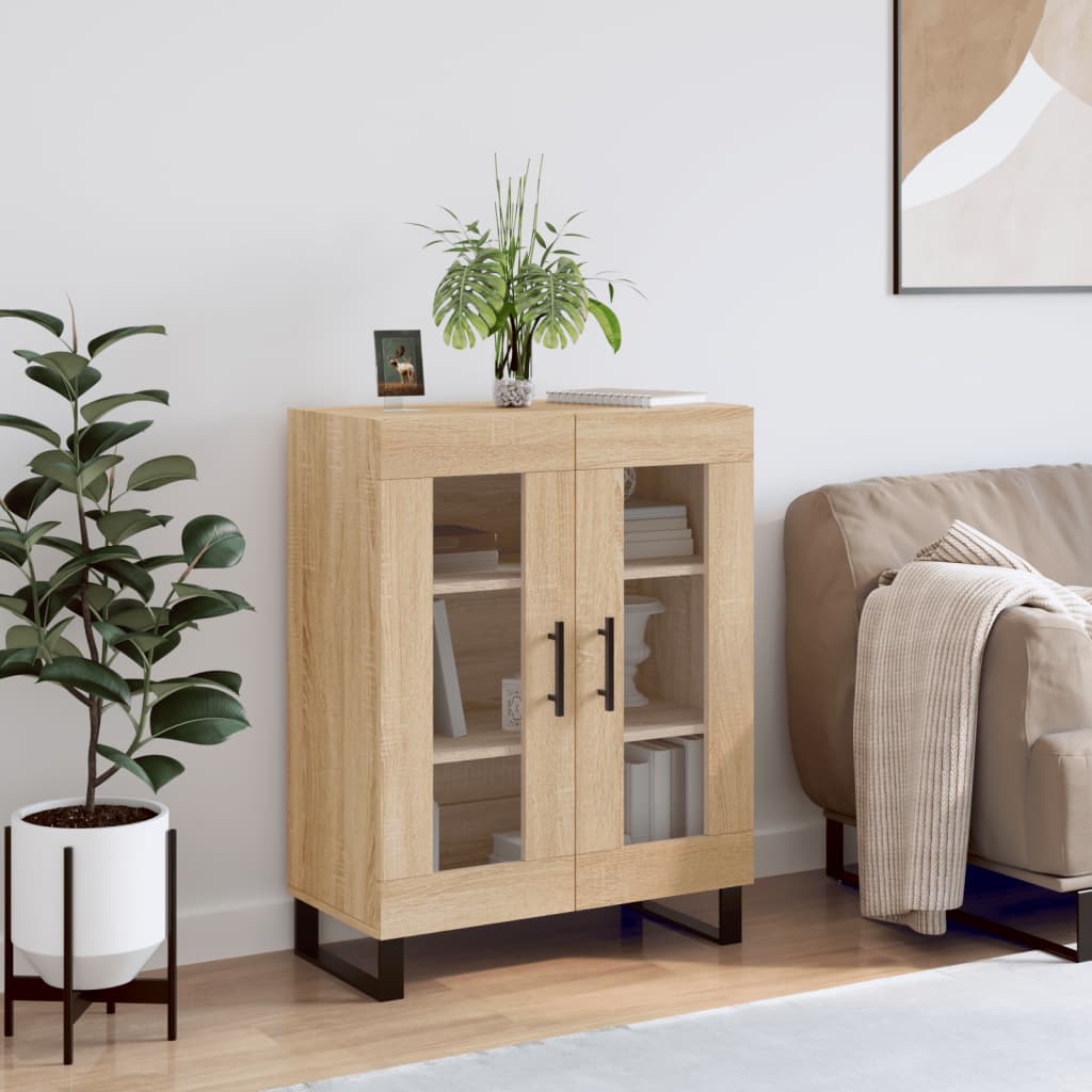 Dressoir 69,5x34x90 cm bewerkt hout sonoma eikenkleurig is nu te koop bij PeponiXL, paradijselijk wonen!