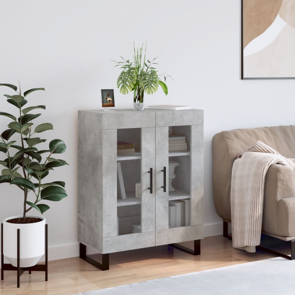 Dressoir 69,5x34x90 cm bewerkt hout betongrijs is nu te koop bij PeponiXL, paradijselijk wonen!