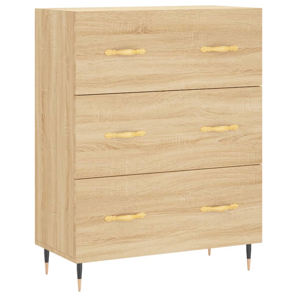 Dressoir 69,5x34x90 cm bewerkt hout sonoma eikenkleurig is nu te koop bij PeponiXL, paradijselijk wonen!