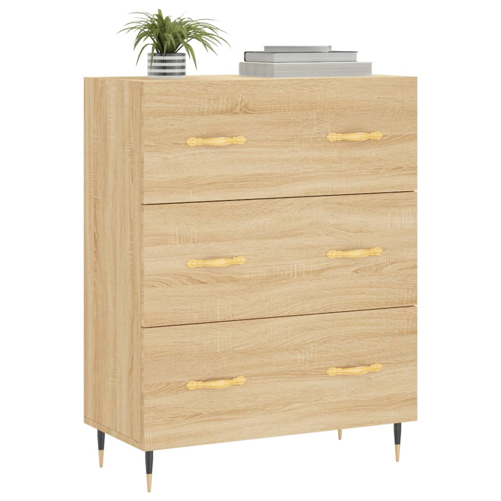 Dressoir 69,5x34x90 cm bewerkt hout sonoma eikenkleurig is nu te koop bij PeponiXL, paradijselijk wonen!