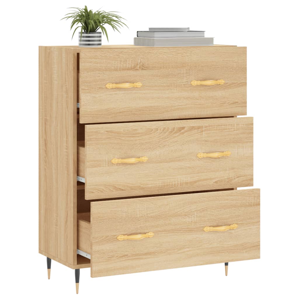 Dressoir 69,5x34x90 cm bewerkt hout sonoma eikenkleurig is nu te koop bij PeponiXL, paradijselijk wonen!