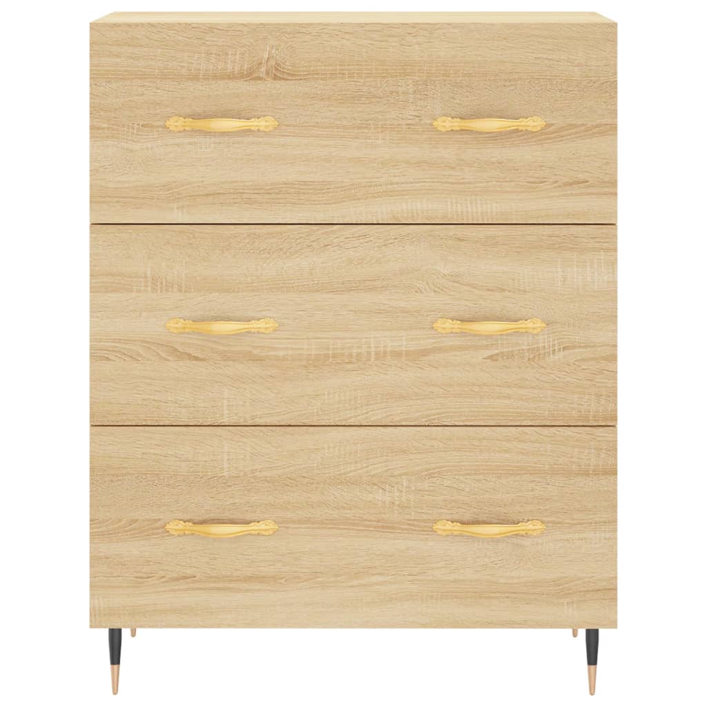 Dressoir 69,5x34x90 cm bewerkt hout sonoma eikenkleurig is nu te koop bij PeponiXL, paradijselijk wonen!