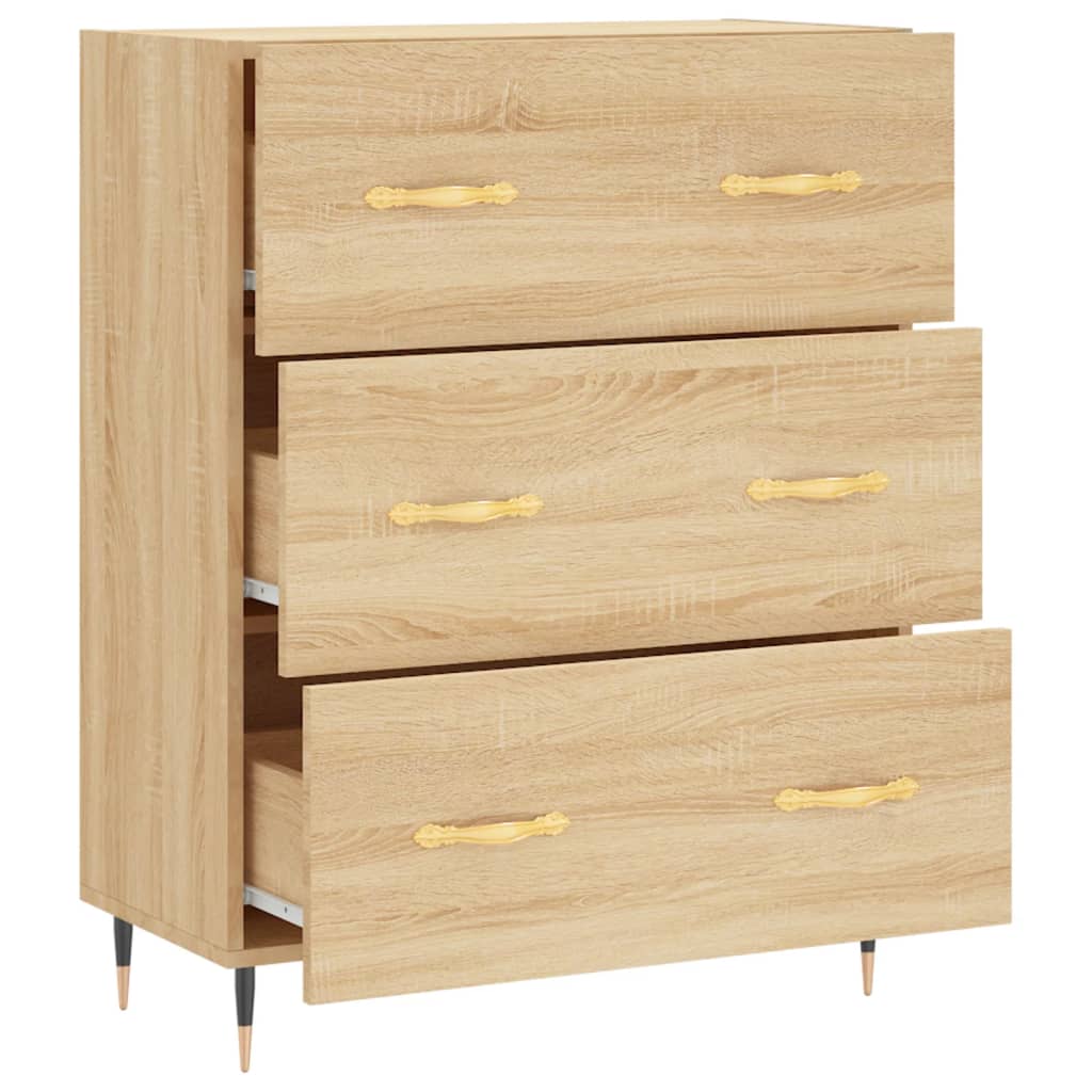 Dressoir 69,5x34x90 cm bewerkt hout sonoma eikenkleurig is nu te koop bij PeponiXL, paradijselijk wonen!
