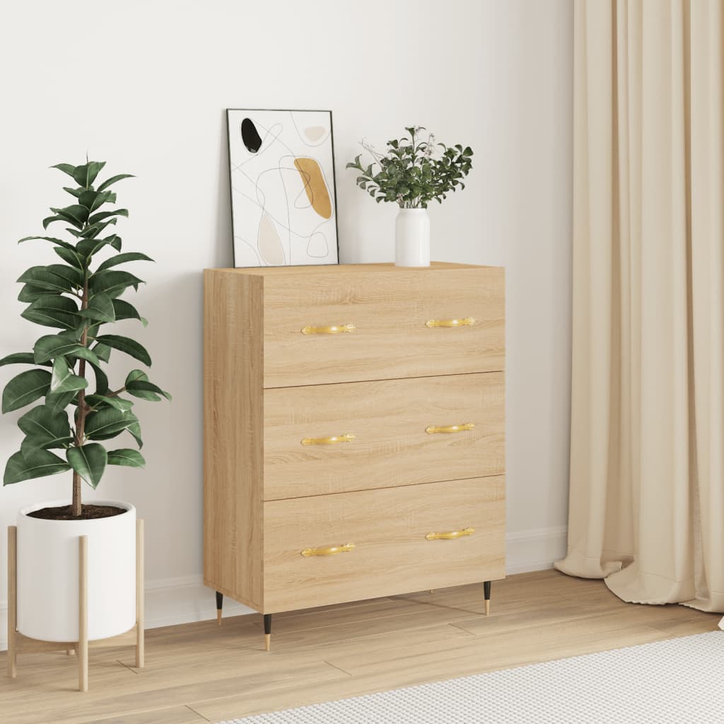 Dressoir 69,5x34x90 cm bewerkt hout sonoma eikenkleurig is nu te koop bij PeponiXL, paradijselijk wonen!