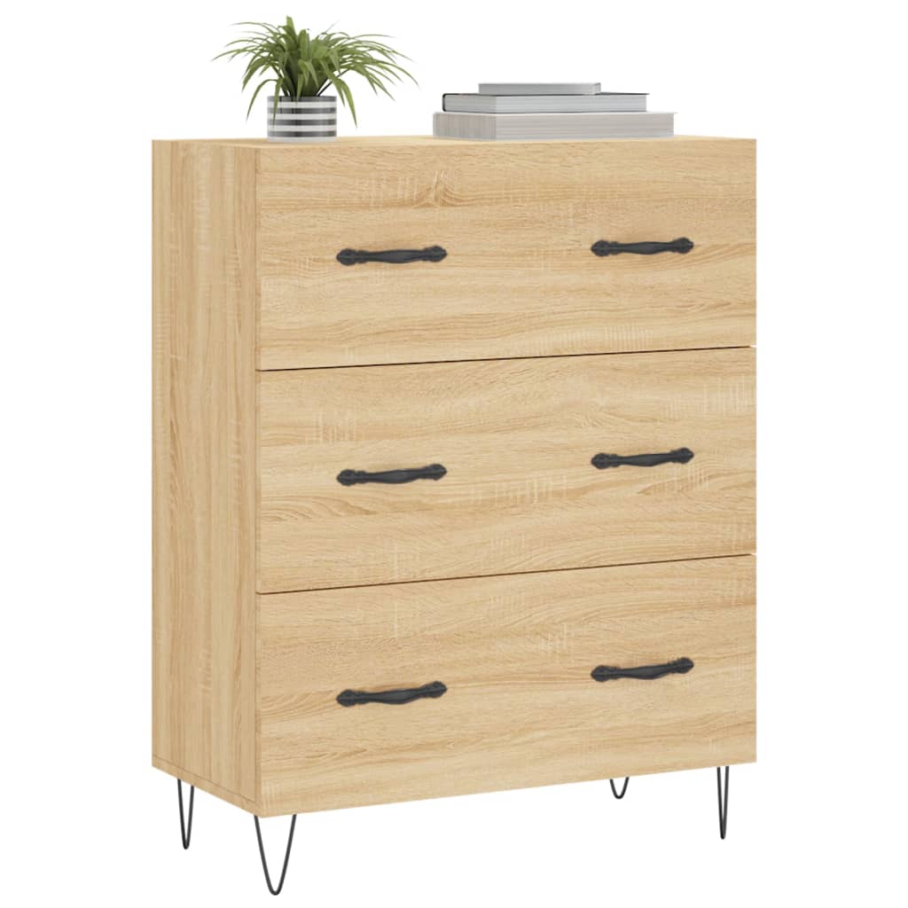 Dressoir 69,5x34x90 cm bewerkt hout sonoma eikenkleurig is nu te koop bij PeponiXL, paradijselijk wonen!