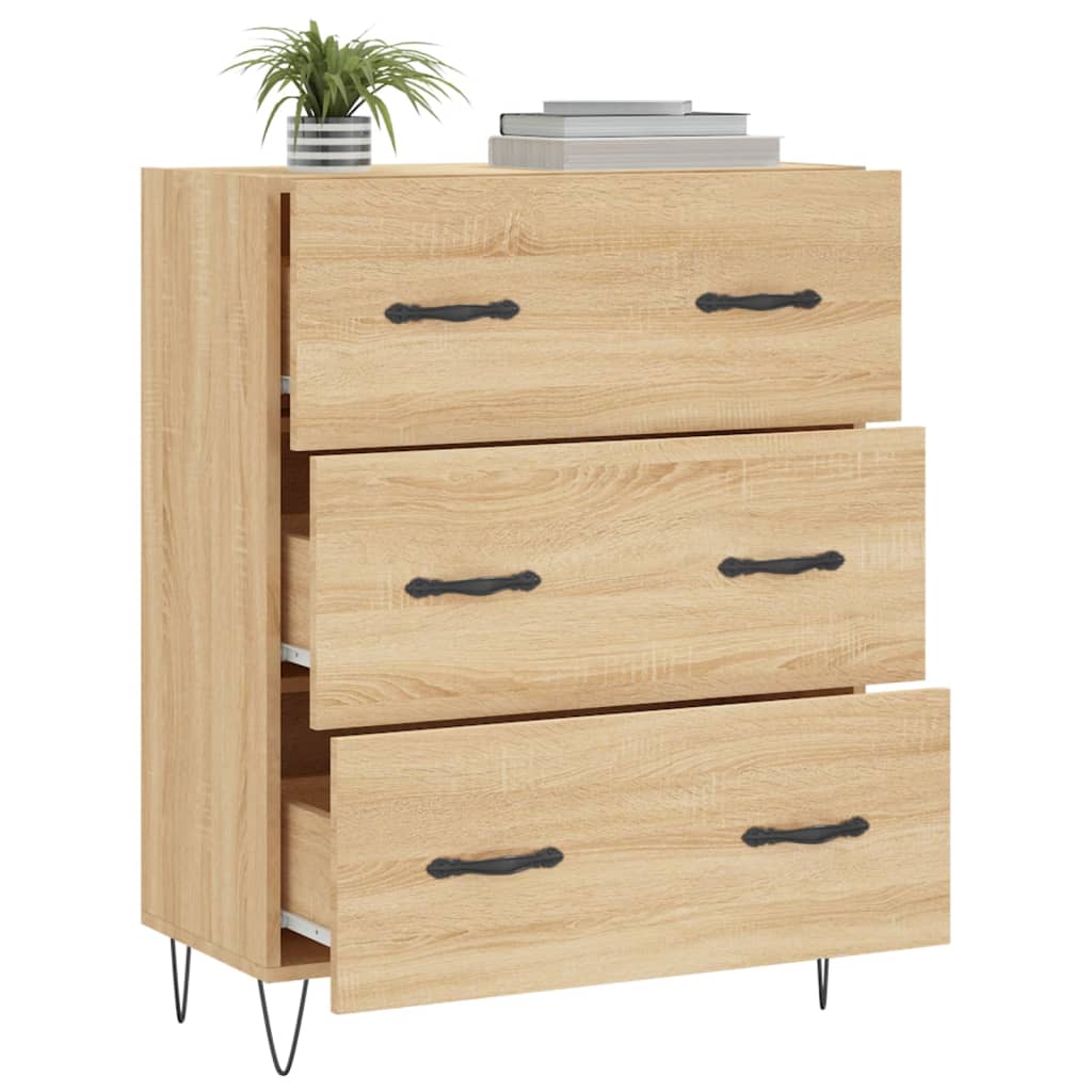 Dressoir 69,5x34x90 cm bewerkt hout sonoma eikenkleurig is nu te koop bij PeponiXL, paradijselijk wonen!