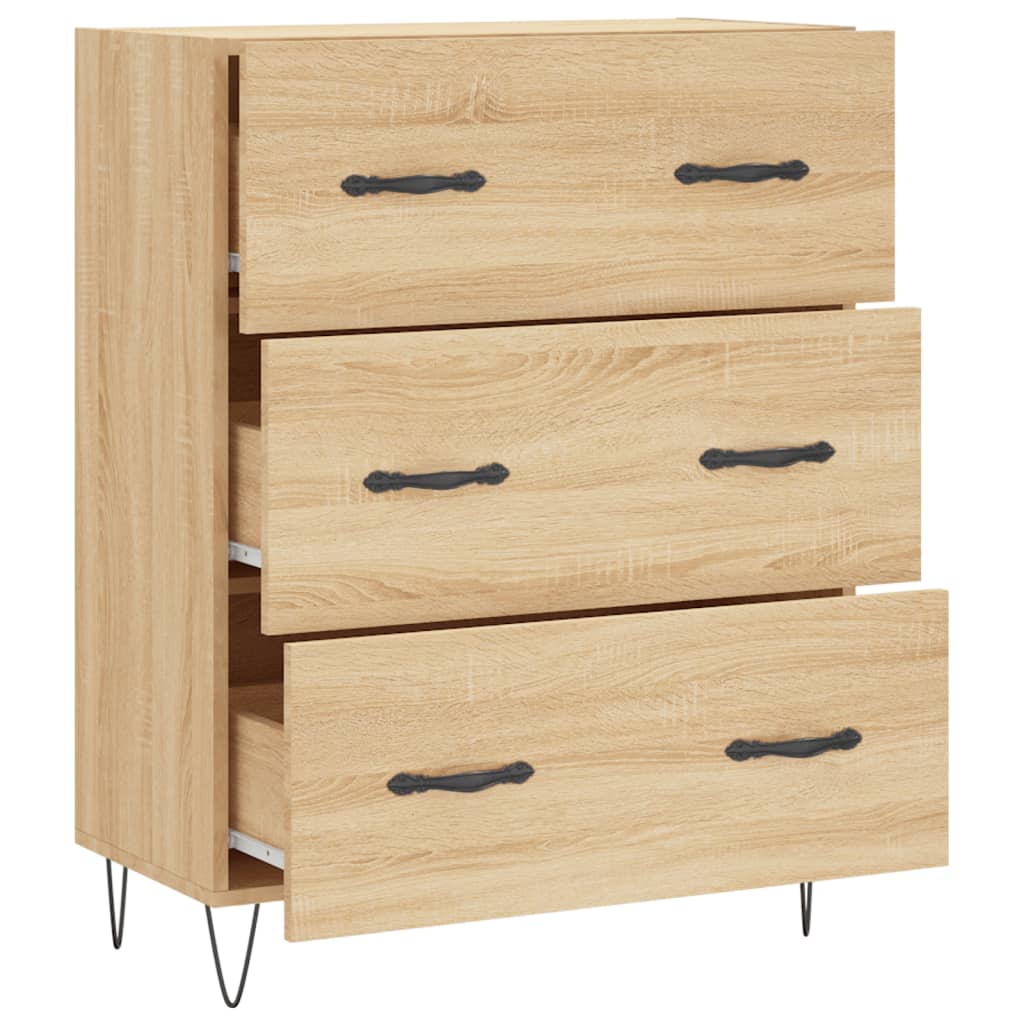 Dressoir 69,5x34x90 cm bewerkt hout sonoma eikenkleurig is nu te koop bij PeponiXL, paradijselijk wonen!