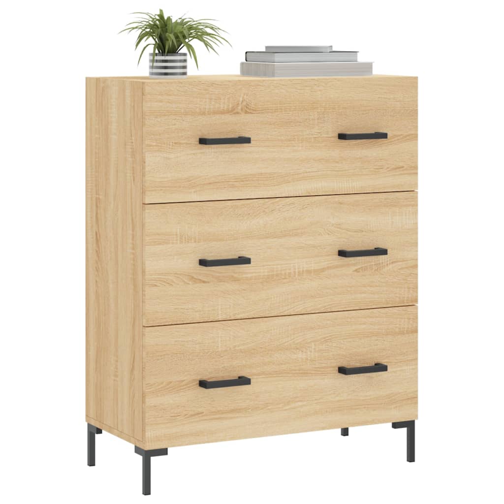 Dressoir 69,5x34x90 cm bewerkt hout sonoma eikenkleurig is nu te koop bij PeponiXL, paradijselijk wonen!