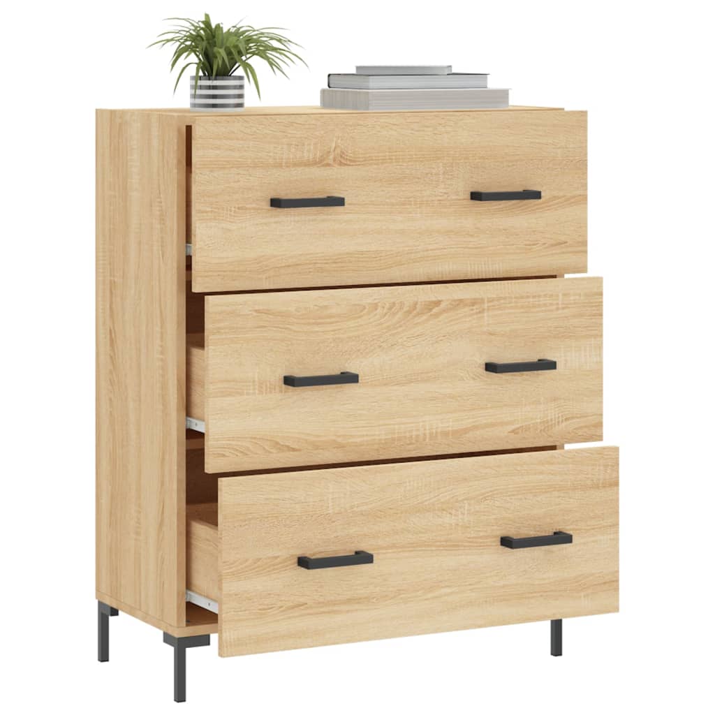 Dressoir 69,5x34x90 cm bewerkt hout sonoma eikenkleurig is nu te koop bij PeponiXL, paradijselijk wonen!