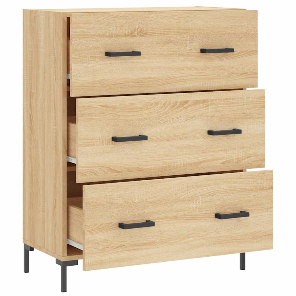 Dressoir 69,5x34x90 cm bewerkt hout sonoma eikenkleurig is nu te koop bij PeponiXL, paradijselijk wonen!