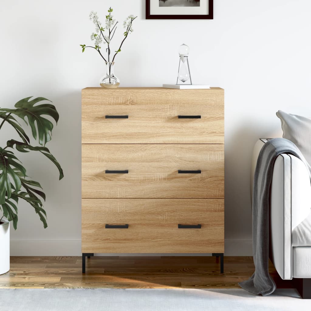 Dressoir 69,5x34x90 cm bewerkt hout sonoma eikenkleurig is nu te koop bij PeponiXL, paradijselijk wonen!