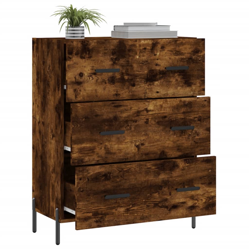 Dressoir 69,5x34x90 cm bewerkt hout gerookt eikenkleurig is nu te koop bij PeponiXL, paradijselijk wonen!
