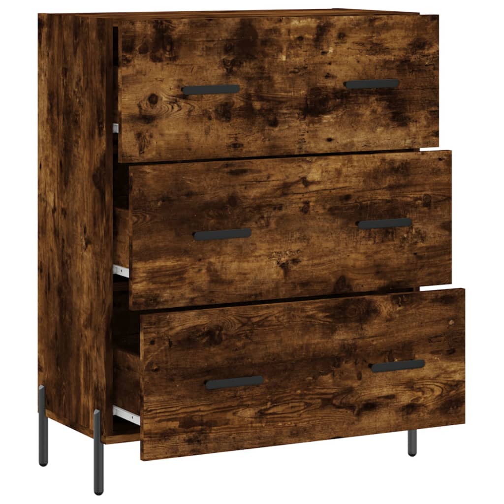 Dressoir 69,5x34x90 cm bewerkt hout gerookt eikenkleurig is nu te koop bij PeponiXL, paradijselijk wonen!