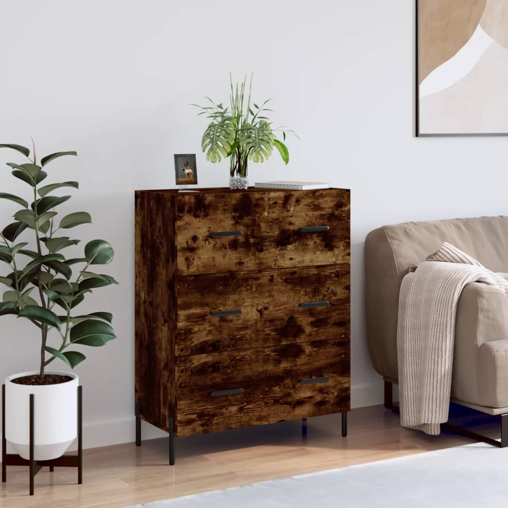 Dressoir 69,5x34x90 cm bewerkt hout gerookt eikenkleurig is nu te koop bij PeponiXL, paradijselijk wonen!