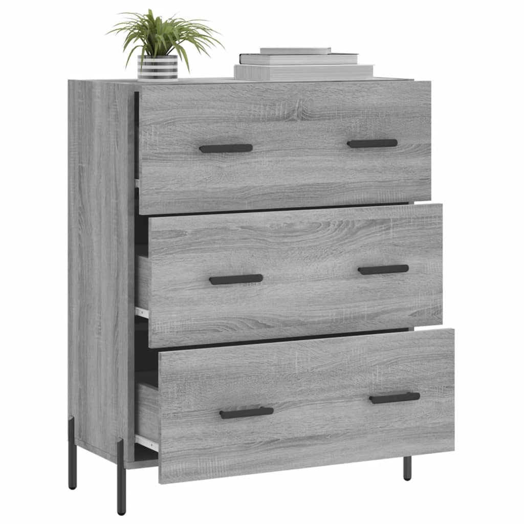 Dressoir 69,5x34x90 cm bewerkt hout grijs sonoma eikenkleurig is nu te koop bij PeponiXL, paradijselijk wonen!
