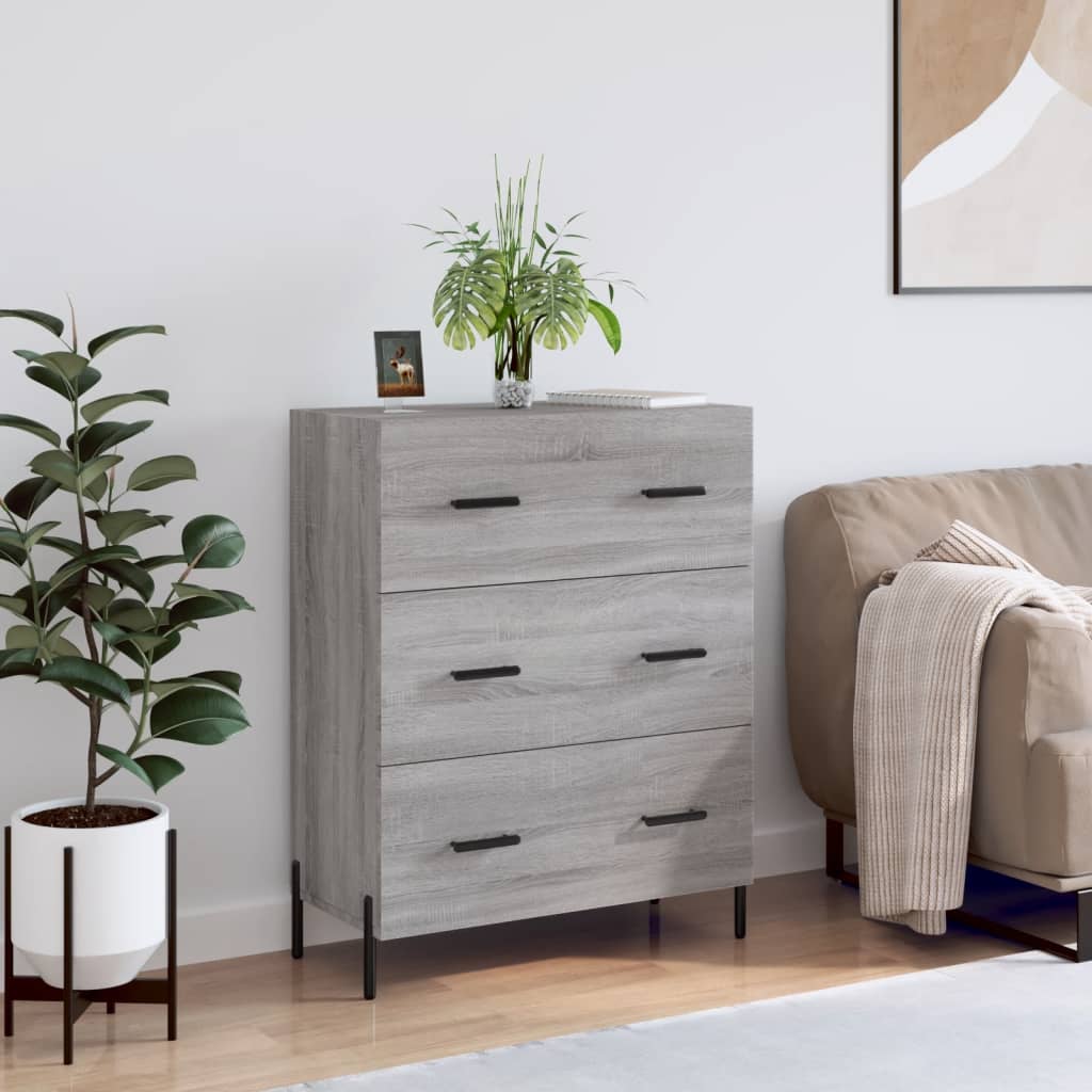 Dressoir 69,5x34x90 cm bewerkt hout grijs sonoma eikenkleurig is nu te koop bij PeponiXL, paradijselijk wonen!