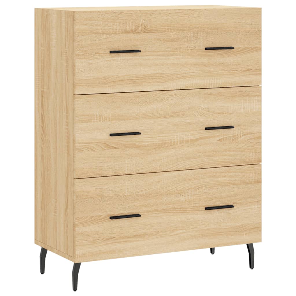 Dressoir 69,5x34x90 cm bewerkt hout sonoma eikenkleurig is nu te koop bij PeponiXL, paradijselijk wonen!