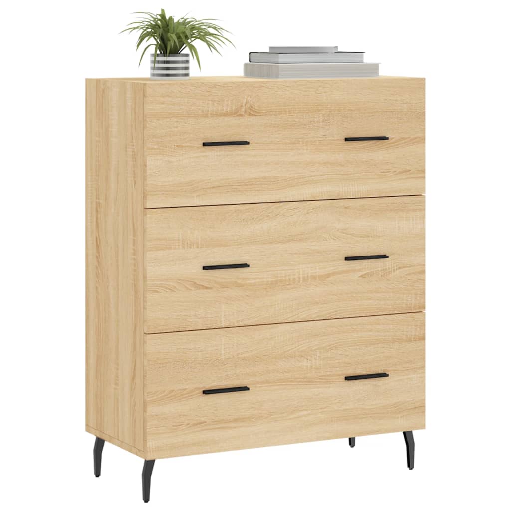 Dressoir 69,5x34x90 cm bewerkt hout sonoma eikenkleurig is nu te koop bij PeponiXL, paradijselijk wonen!