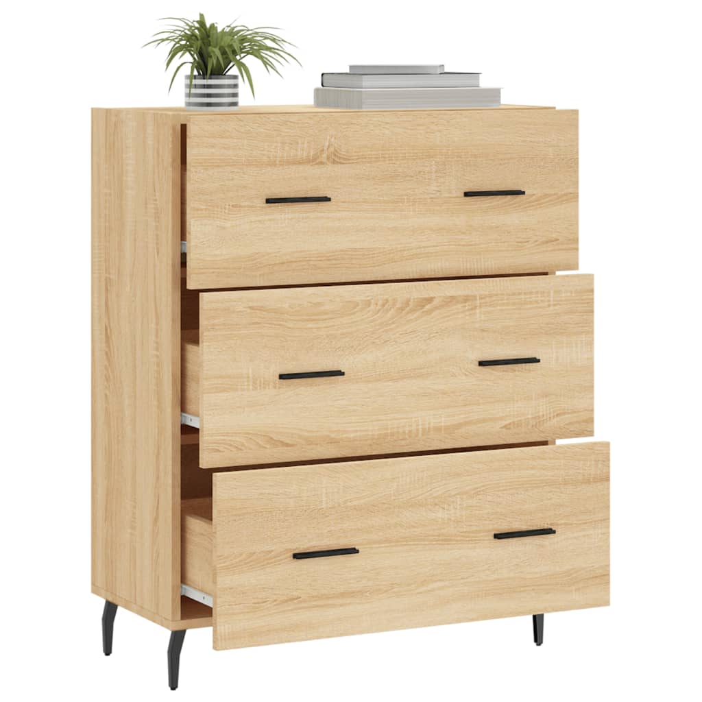 Dressoir 69,5x34x90 cm bewerkt hout sonoma eikenkleurig is nu te koop bij PeponiXL, paradijselijk wonen!