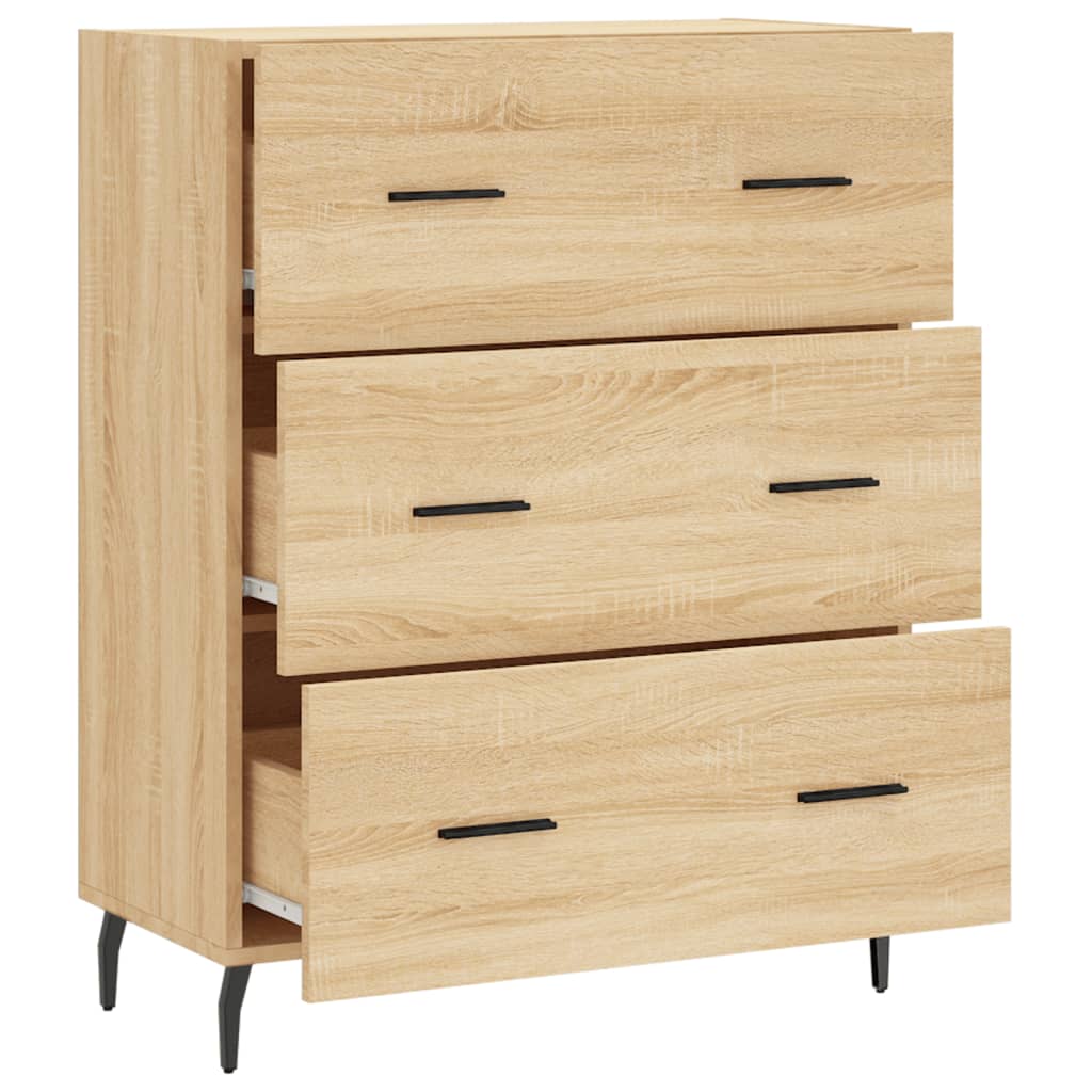 Dressoir 69,5x34x90 cm bewerkt hout sonoma eikenkleurig is nu te koop bij PeponiXL, paradijselijk wonen!