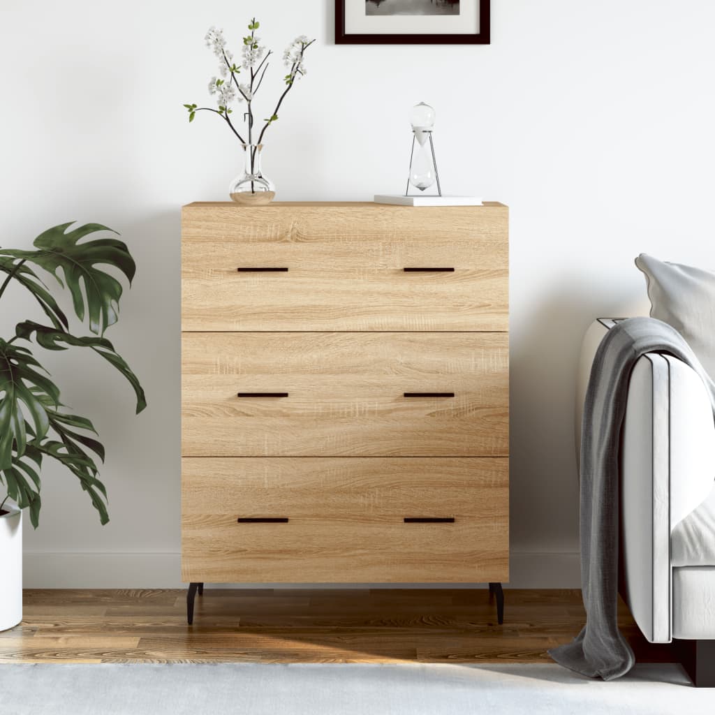 Dressoir 69,5x34x90 cm bewerkt hout sonoma eikenkleurig is nu te koop bij PeponiXL, paradijselijk wonen!