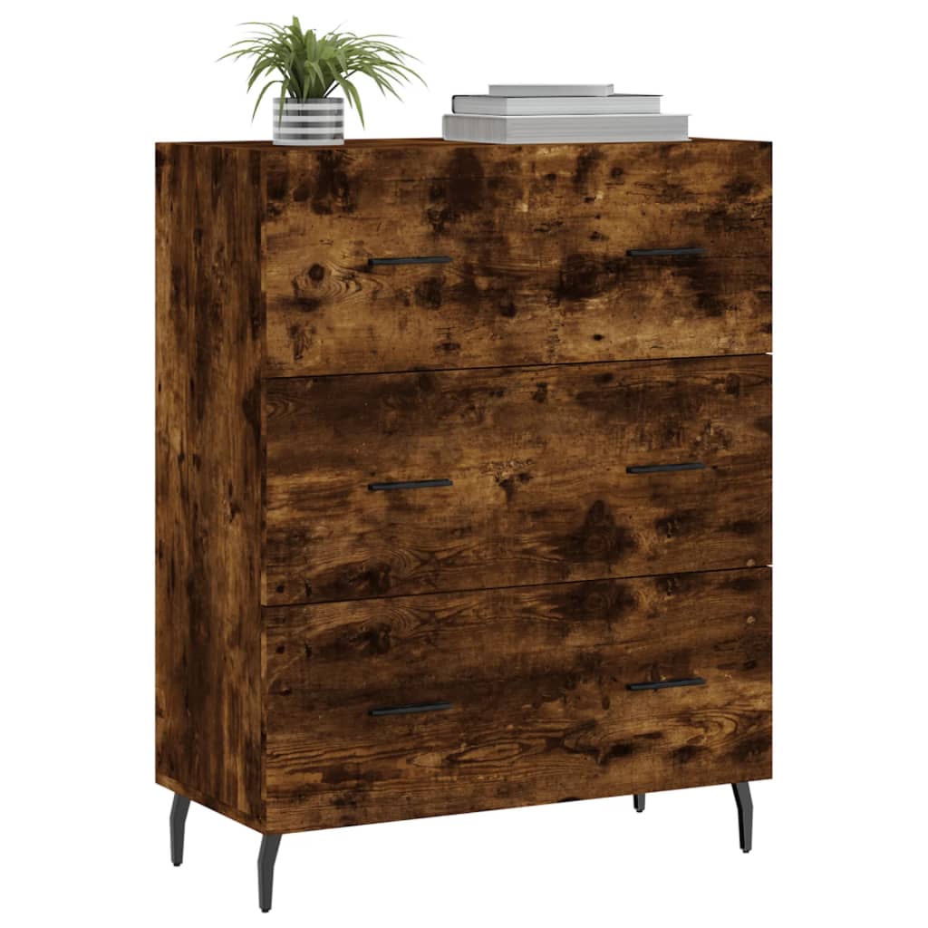 Dressoir 69,5x34x90 cm bewerkt hout gerookt eikenkleurig is nu te koop bij PeponiXL, paradijselijk wonen!