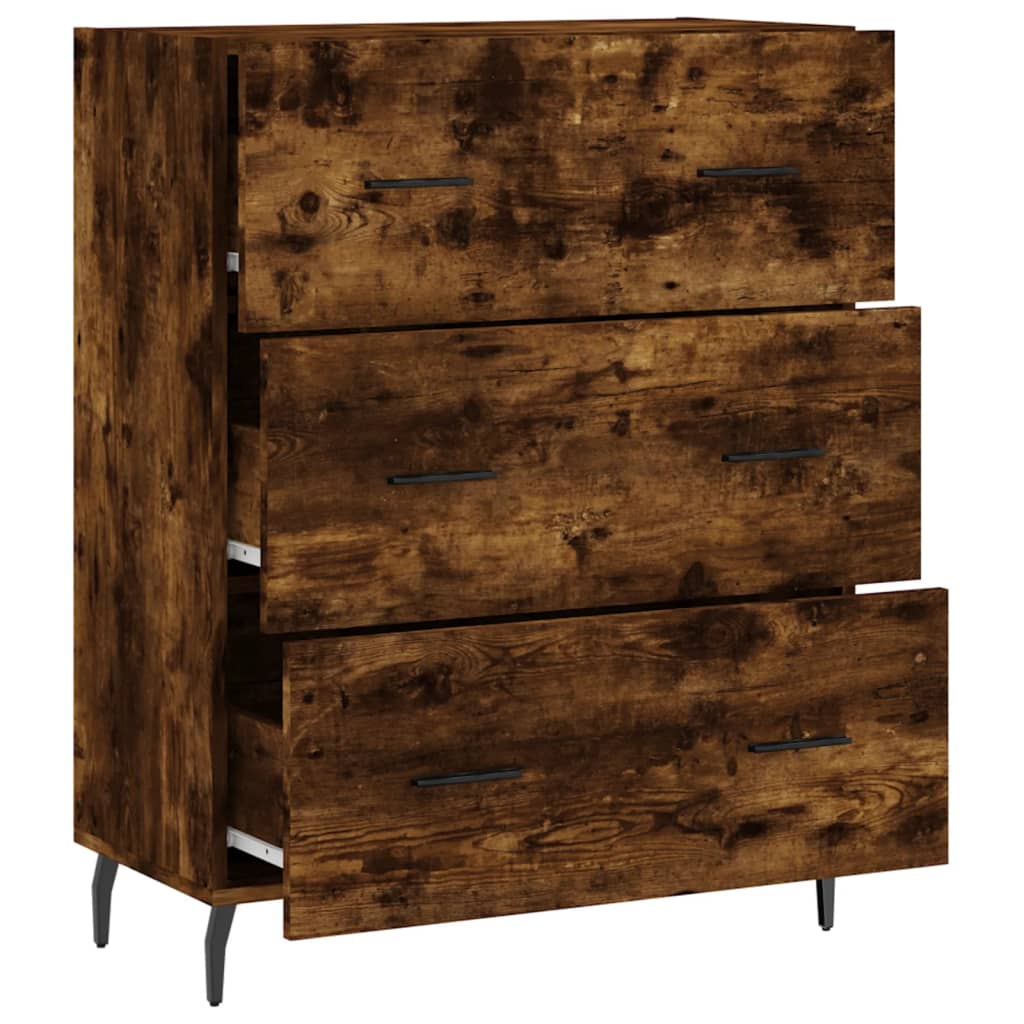 Dressoir 69,5x34x90 cm bewerkt hout gerookt eikenkleurig is nu te koop bij PeponiXL, paradijselijk wonen!