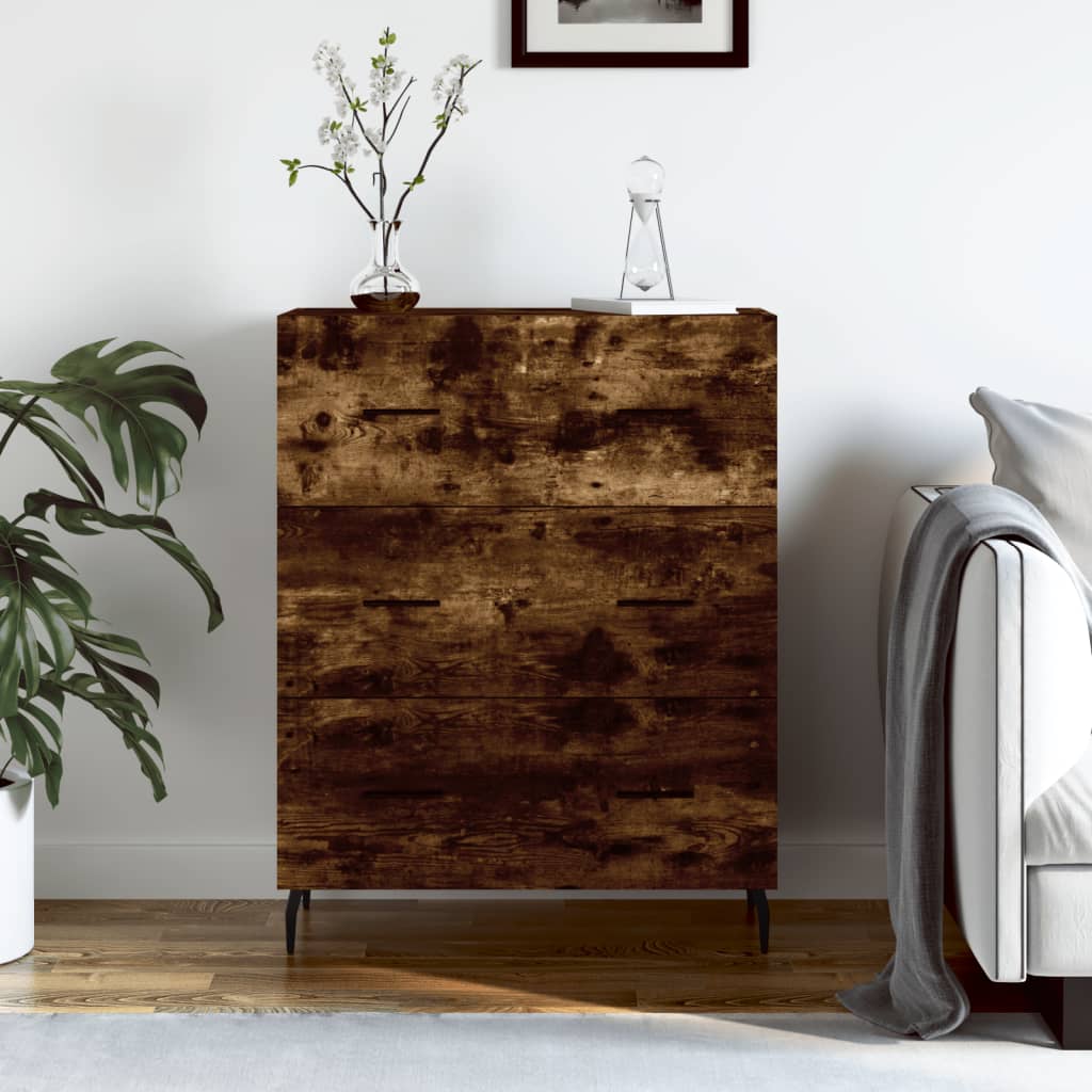 Dressoir 69,5x34x90 cm bewerkt hout gerookt eikenkleurig is nu te koop bij PeponiXL, paradijselijk wonen!