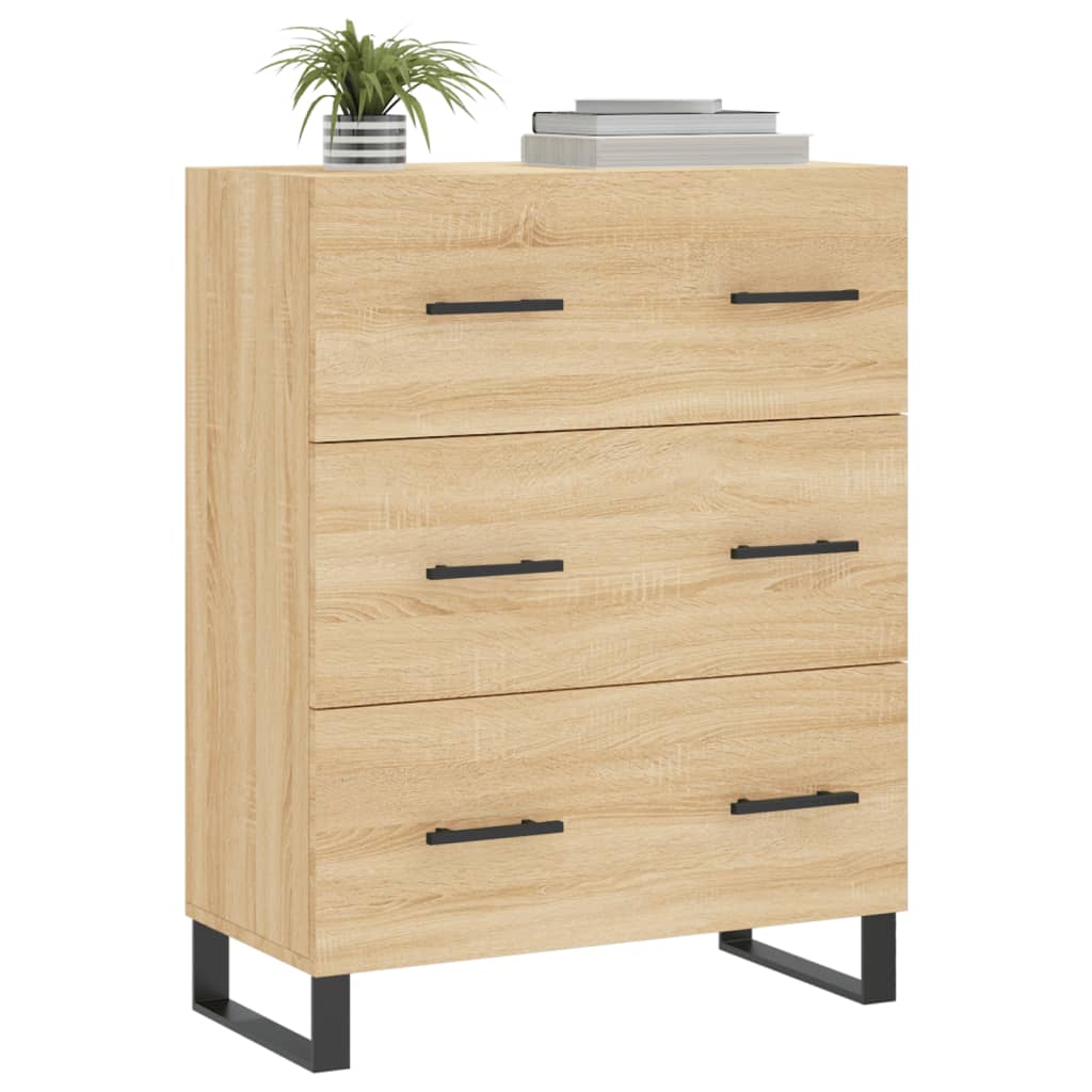 Dressoir 69,5x34x90 cm bewerkt hout sonoma eikenkleurig is nu te koop bij PeponiXL, paradijselijk wonen!