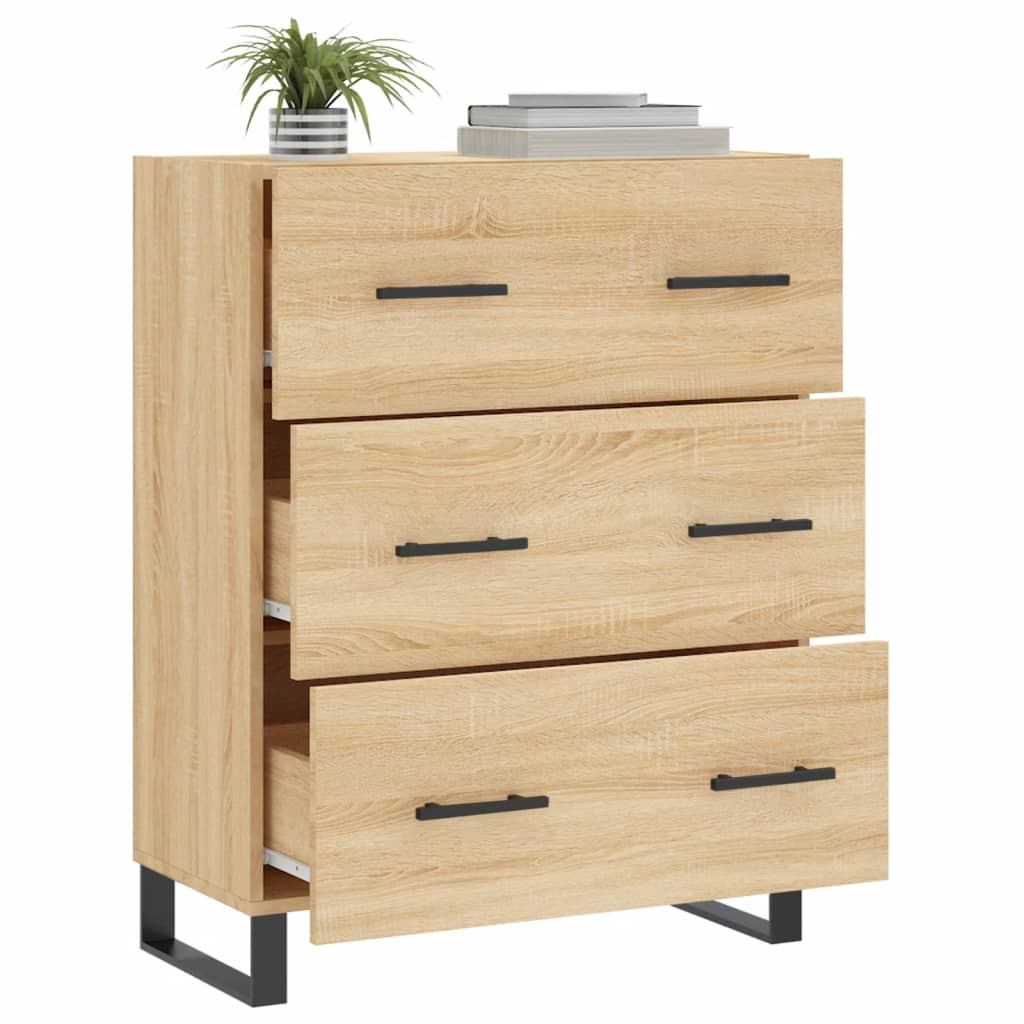 Dressoir 69,5x34x90 cm bewerkt hout sonoma eikenkleurig is nu te koop bij PeponiXL, paradijselijk wonen!