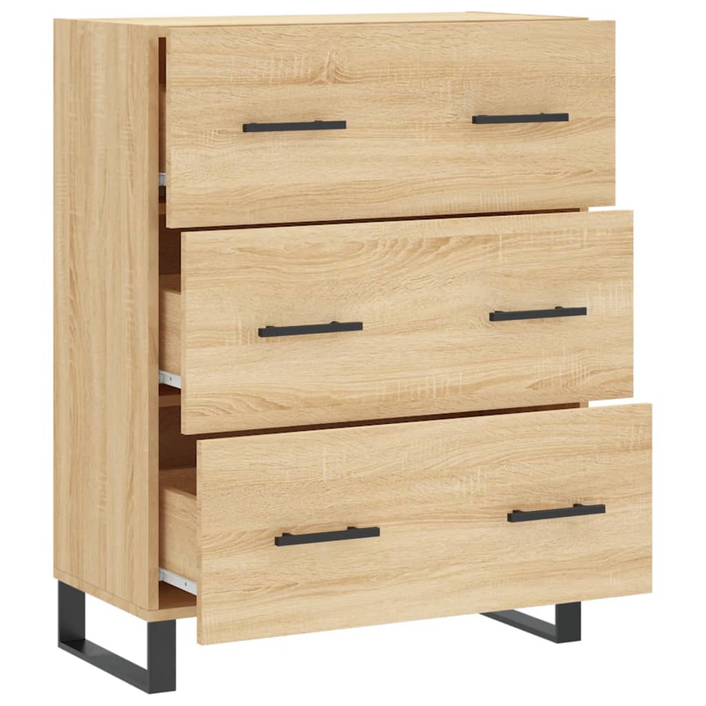 Dressoir 69,5x34x90 cm bewerkt hout sonoma eikenkleurig is nu te koop bij PeponiXL, paradijselijk wonen!
