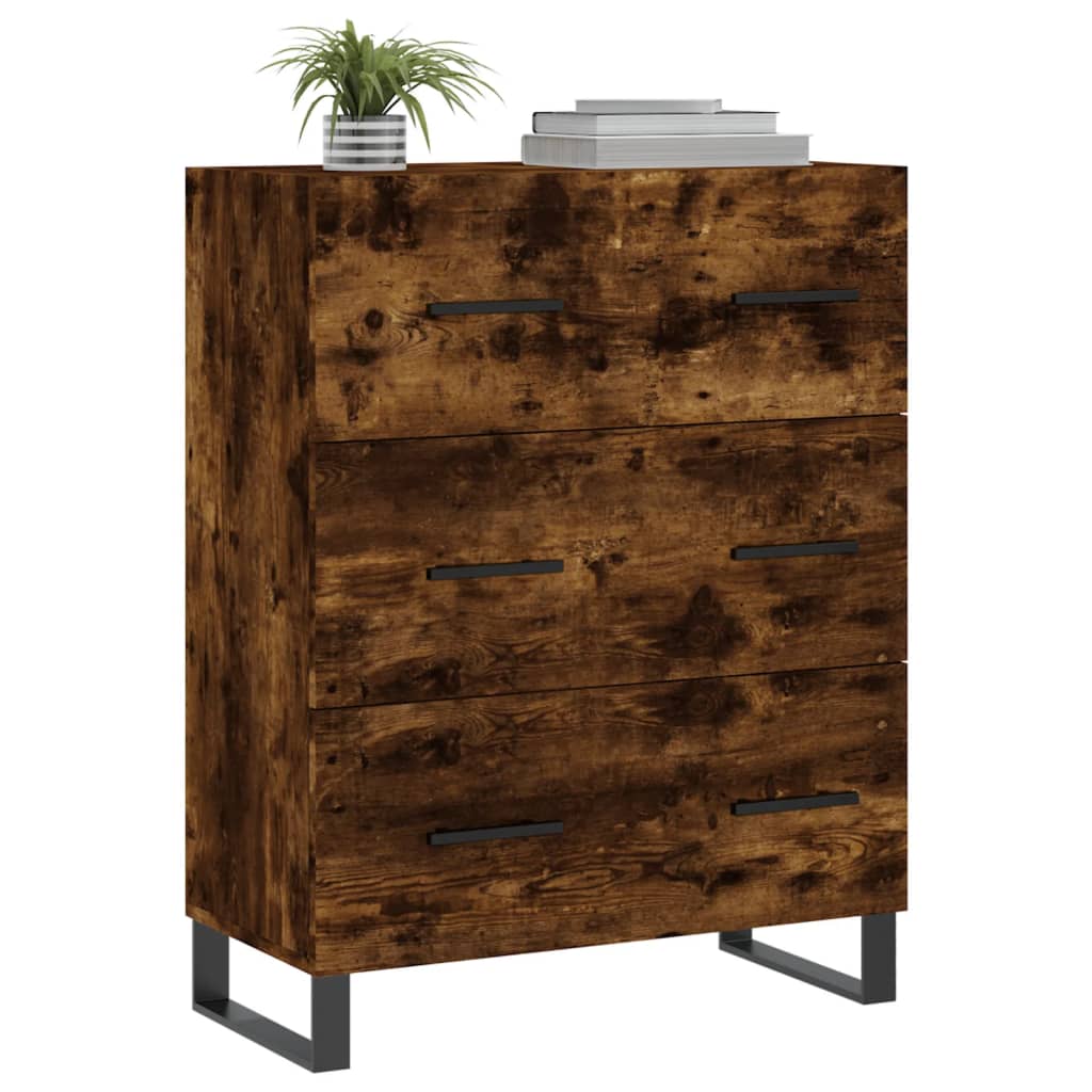Dressoir 69,5x34x90 cm bewerkt hout gerookt eikenkleurig is nu te koop bij PeponiXL, paradijselijk wonen!