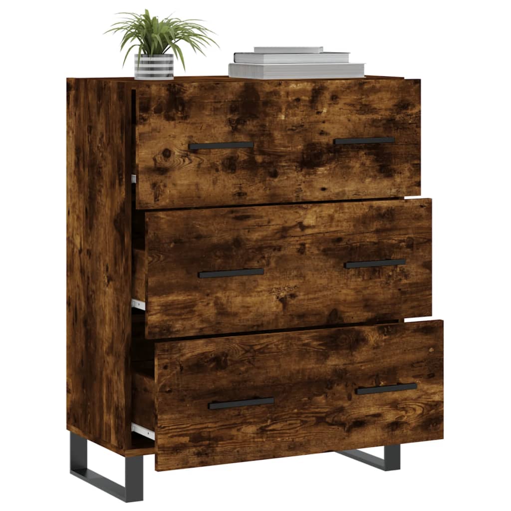 Dressoir 69,5x34x90 cm bewerkt hout gerookt eikenkleurig is nu te koop bij PeponiXL, paradijselijk wonen!