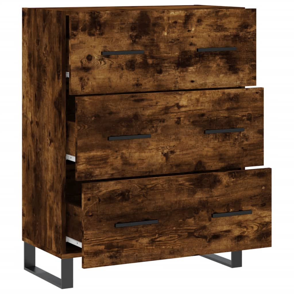 Dressoir 69,5x34x90 cm bewerkt hout gerookt eikenkleurig is nu te koop bij PeponiXL, paradijselijk wonen!