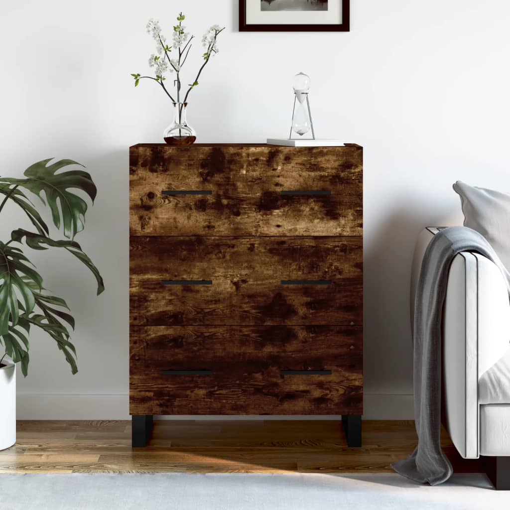 Dressoir 69,5x34x90 cm bewerkt hout gerookt eikenkleurig is nu te koop bij PeponiXL, paradijselijk wonen!